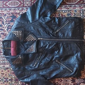 Junior girls Ambiance faux leather jacket size L